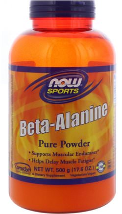 Sports, Beta-Alanine, Pure Powder, 17.6 oz (500 g) by Now Foods-Kosttillskott, Anabola Kosttillskott, Beta-Alanin