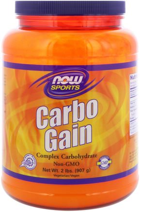 Sports, Carbo Gain, 2 lbs (907 g) by Now Foods-Sport, Träning, Komplexa Kolhydrater, Viktökning