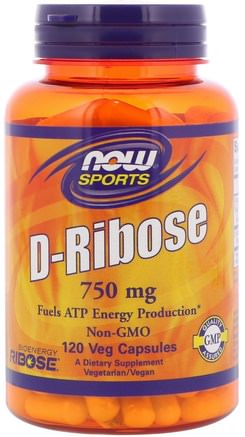 Sports, D-Ribose, 750 mg, 120 Veg Capsules by Now Foods-Sport, D Ribos