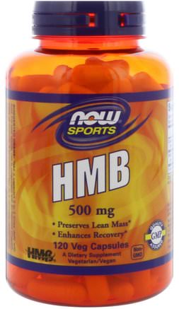 Sports, HMB, 500 mg, 120 Veg Capssules by Now Foods-Sport, Sport, Anabola Tillskott, Hmb B-Hydroxi-B-Metybutyrat