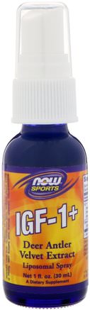 Sports, IGF-1+ Liposomal Spray, 1 fl oz (30 ml) by Now Foods-Kosttillskott, Hjortantler Sammet, Igf (Insulinliknande Tillväxtfaktor)