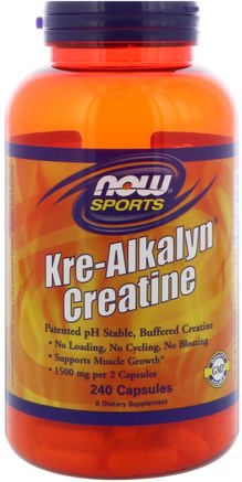 Sports, Kre-Alkalyn Creatine, 240 Capsules by Now Foods-Sport, Kreatinkapslar