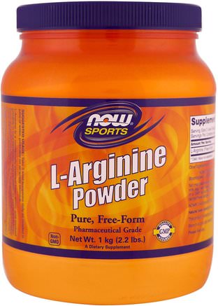Sports, L-Arginine Powder, 1 kg (2.2 lbs) by Now Foods-Kosttillskott, Aminosyror, L Arginin, L Argininpulver