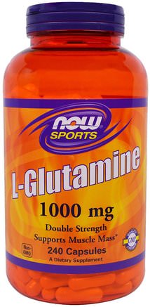 Sports, L-Glutamine, Double Strength, 1000 mg, 240 Capsules by Now Foods-Kosttillskott, Aminosyror, L Glutamin, L-Glutaminhylsor