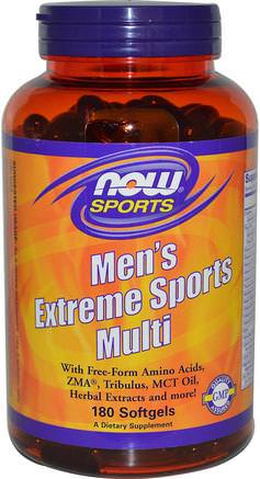 Sports, Mens Extreme Sports Multi, 180 Softgels by Now Foods-Vitaminer, Män Multivitaminer