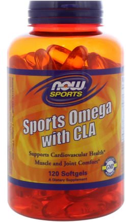 Sports Omega with CLA, 120 Softgels by Now Foods-Viktminskning, Kost, Cla (Konjugerad Linolsyra), Cla, Hälsa, Ben, Osteoporos, Gemensam Hälsa