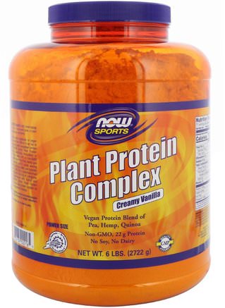 Sports, Plant Protein Complex, Creamy Vanilla, 6 lbs (2722 g) by Now Foods-Kosttillskott, Protein