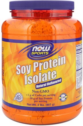 Sports, Soy Protein Isolate, Natural Unflavored, 2 lbs (907 g) by Now Foods-Kosttillskott, Sojaprodukter, Sojaprotein