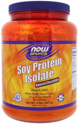 Sports, Soy Protein Isolate, Powder, Natural Chocolate, 2 lbs (907 g) by Now Foods-Kosttillskott, Sojaprodukter, Sojaprotein
