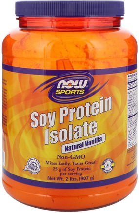 Sports, Soy Protein Isolate, Powder, Natural Vanilla, 2 lbs (907 g) by Now Foods-Kosttillskott, Sojaprodukter, Sojaprotein