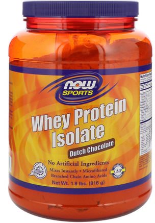 Sports, Whey Protein Isolate, Dutch Chocolate, 1.8 lbs (816 g) by Now Foods-Kosttillskott, Vassleprotein