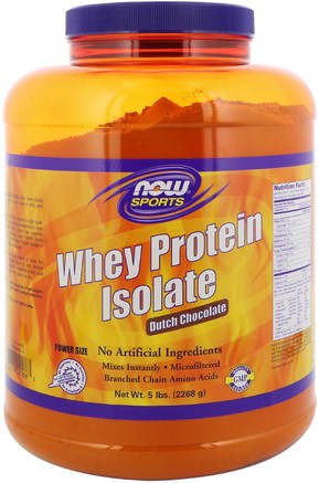 Sports, Whey Protein Isolate, Dutch Chocolate, 5 lbs (2268 g) by Now Foods-Kosttillskott, Vassleprotein
