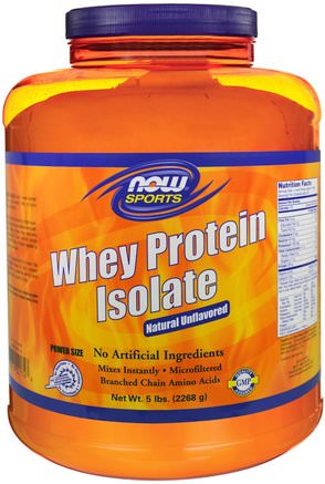 Sports, Whey Protein Isolate, Natural Unflavored, 5 lbs (2268 g) by Now Foods-Kosttillskott, Vassleprotein