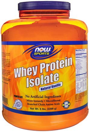 Sports, Whey Protein Isolate, Natural Vanilla, 5 lbs. (2268 g) by Now Foods-Kosttillskott, Vassleprotein