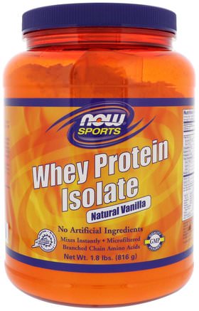 Sports, Whey Protein Isolate, Powder, Natural Vanilla, 1.8 lbs (816 g) by Now Foods-Kosttillskott, Vassleprotein
