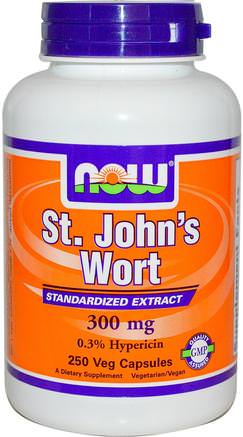 St. Johns Wort, 300 mg, 250 Veg Capsules by Now Foods-Örter, St. Johns Wort