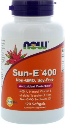 Sun-E 400, 120 Softgels by Now Foods-Vitaminer, Vitamin E