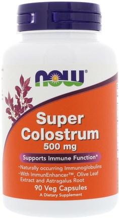 Super Colostrum, 500 mg, 90 Veg Capsules by Now Foods-Kosttillskott, Nötkreaturprodukter, Kolostrum