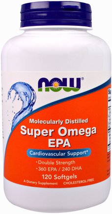 Super Omega EPA, Molecularly Distilled, 120 Softgels by Now Foods-Kosttillskott, Efa Omega 3 6 9 (Epa Dha), Epa