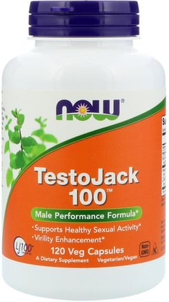 TestoJack 100, 120 Veg Capsules by Now Foods-Sport, Zma, Män, Lång Jacka (Tongkat Ali Malaysian Ginseng)