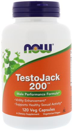 TestoJack 200, 120 Veg Capsules by Now Foods-Hälsa, Män, Lång Jacka (Tongkat Ali Malaysian Ginseng)
