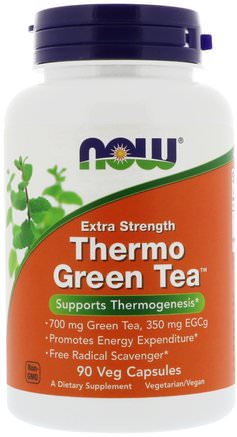 Thermo Green Tea, Extra Strength, 90 Veg Capsules by Now Foods-Viktminskning, Kost, Kosttillskott, Grönt Te