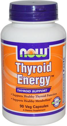 Thyroid Energy, 90 Veg Capsules by Now Foods-Hälsa, Sköldkörtel, Örter, Ashwagandha Medania Somnifera, Ashwagandha