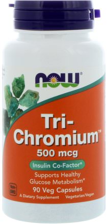 Tri-Chromium, 500 mcg, 90 Veg Capsules by Now Foods-Kosttillskott, Mineraler, Krom, Hälsa, Blodsocker