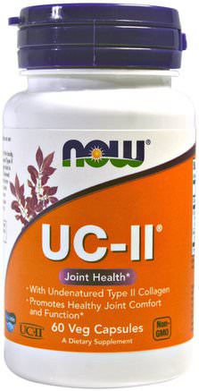 UC-II Joint Health, Undenatured Type II Collagen, 60 Veg Capsules by Now Foods-Hälsa, Ben, Osteoporos, Gemensam Hälsa