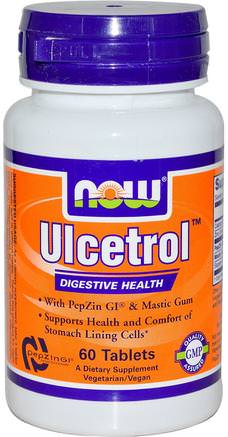 Ulcetrol, 60 Tablets by Now Foods-Kosttillskott, Mineraler, Zinkkarnosin (Pepzin Gi), Hälsa, Magsår