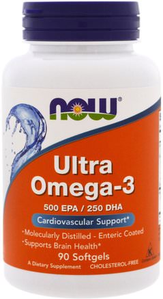 Ultra Omega-3, 500 EPA/250 DHA, 90 Softgels by Now Foods-Kosttillskott, Efa Omega 3 6 9 (Epa Dha)
