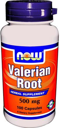 Valerian Root, 500 mg, 100 Veg Capsules by Now Foods-Örter, Valerianer