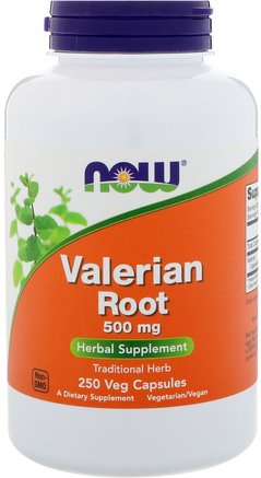Valerian Root, 500 mg, 250 Veg Capsules by Now Foods-Örter, Valerianer