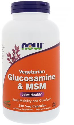 Vegetarian Glucosamine & MSM, 240 Veg Capsules by Now Foods-Kosttillskott, Glukosamin