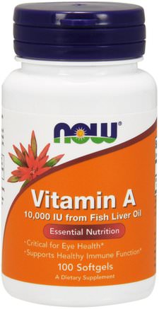 Vitamin A, 10.000 IU, 100 Softgels by Now Foods-Vitaminer, Vitamin A