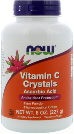 Vitamin C Crystals, 8 oz (227 g) by Now Foods-Vitaminer, Vitamin C, Vitamin C-Pulver Och Kristaller