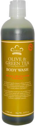 Body Wash, Olive & Green Tea, 13 fl oz (384 ml) by Nubian Heritage-Bad, Skönhet, Duschgel