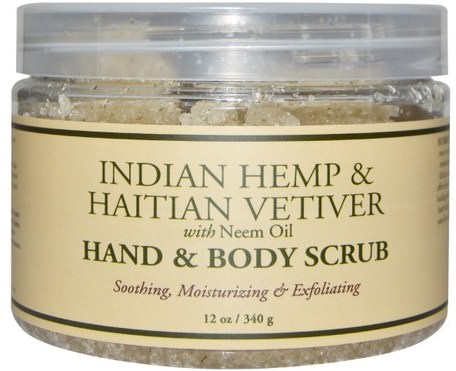 Hand & Body Scrub, Indian Hemp & Haitian Vetiver, with Neem Oil, 12 oz (340 g) by Nubian Heritage-Bad, Skönhet, Kroppscrubs, Tvål, Handskrubb