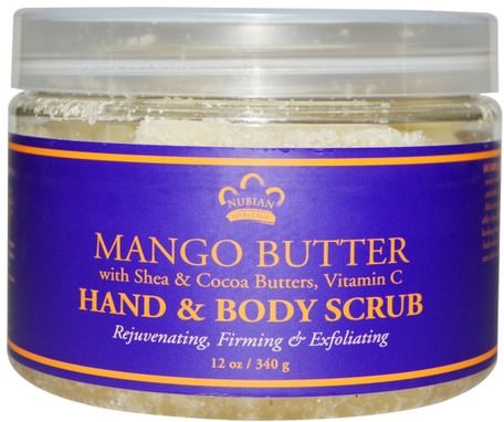Hand & Body Scrub, Mango Butter, 12 oz (340 g) by Nubian Heritage-Bad, Skönhet, Kroppscrubs, Tvål, Handskrubb