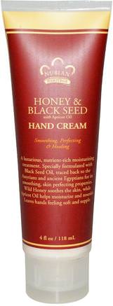 Hand Cream, Honey & Black Seed with Apricot Oil, 4 fl oz (118 ml) by Nubian Heritage-Bad, Skönhet, Handkrämer, Svart Frö