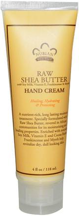 Hand Cream, Raw Shea Butter, 4 fl oz (118 ml) by Nubian Heritage-Bad, Skönhet, Handkrämer