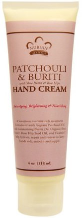 Hand Cream, Patchouli & Buriti, 4 oz (118 ml) by Nubian Heritage-Bad, Skönhet, Handkrämer