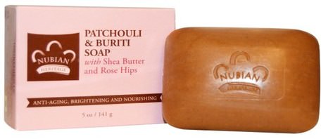 Patchouli & Buriti Soap, 5 oz (141 g) by Nubian Heritage-Bad, Skönhet, Tvål
