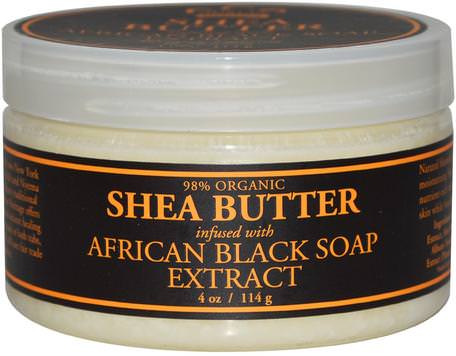 Shea Butter, Infused with African Black Soap Extract, 4 oz (114 g) by Nubian Heritage-Bad, Skönhet, Sheasmör