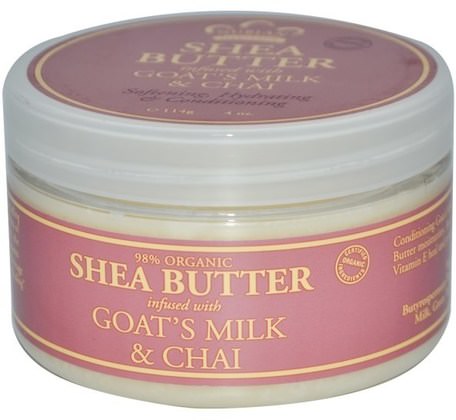 Shea Butter, Infused with Goats Milk & Chai, 4 oz (114 g) by Nubian Heritage-Bad, Skönhet, Sheasmör