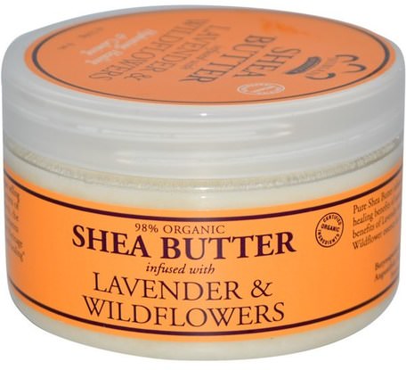 Shea Butter, Infused with Lavender & Wildflowers, 4 oz (114 g) by Nubian Heritage-Bad, Skönhet, Sheasmör
