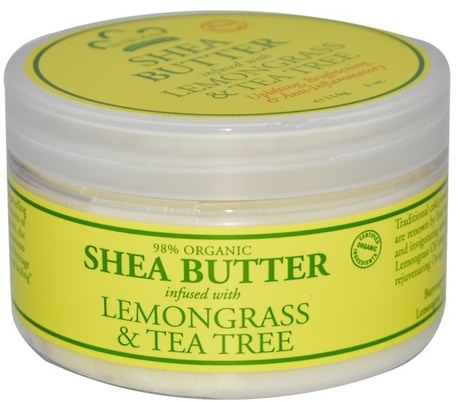 Shea Butter, Infused with Lemongrass & Tea Tree, 4 oz (114 g) by Nubian Heritage-Bad, Skönhet, Sheasmör