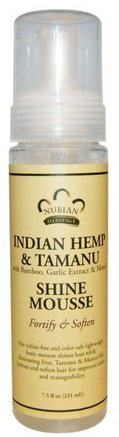 Shine Mousse, Indian Hemp & Tamanu with Bamboo, Garlic Extract & Monoi, 7.5 fl oz (221 ml) by Nubian Heritage-Bad, Skönhet, Hår Styling Gel