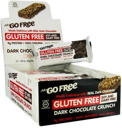 NuGo Free, Gluten Free, Dark Chocolate Crunch, 12 Bars, 1.59 oz (45 g) Each by NuGo Nutrition-Mat, Snacks, Hälsosam Snacks, Kosttillskott, Näringsrika Barer