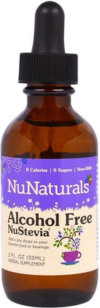Alcohol Free NuStevia, 2 fl oz (59 ml) by NuNaturals-Mat, Sötningsmedel, Stevia